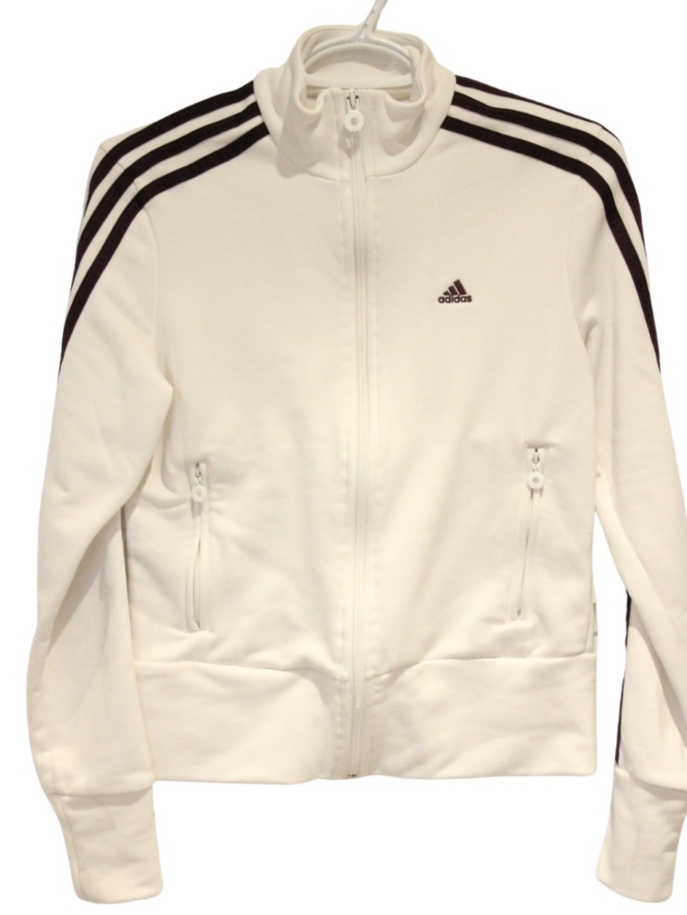 Adidas White and Maroon Full Zip Up Size Small